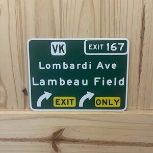 Lambeau Field Lombardi Ave Road Sign Travel Wisconsin Football